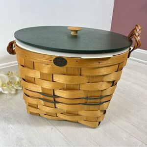 Vintage Peterboro Wooden Round Picnic Basket